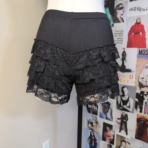 Black Ruffle Lace Shorts Fairygoth